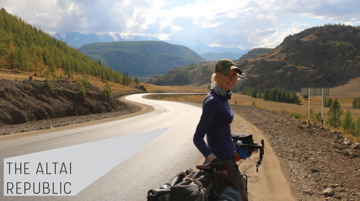 Cycling the Chusky Tract, Altai republic, Russia.